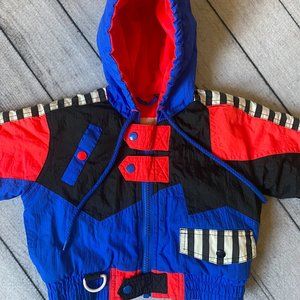 Vintage Weestuff Toddler Winter Coat, 1990s Nostalgia, Sz 2T, Neon and Striped!